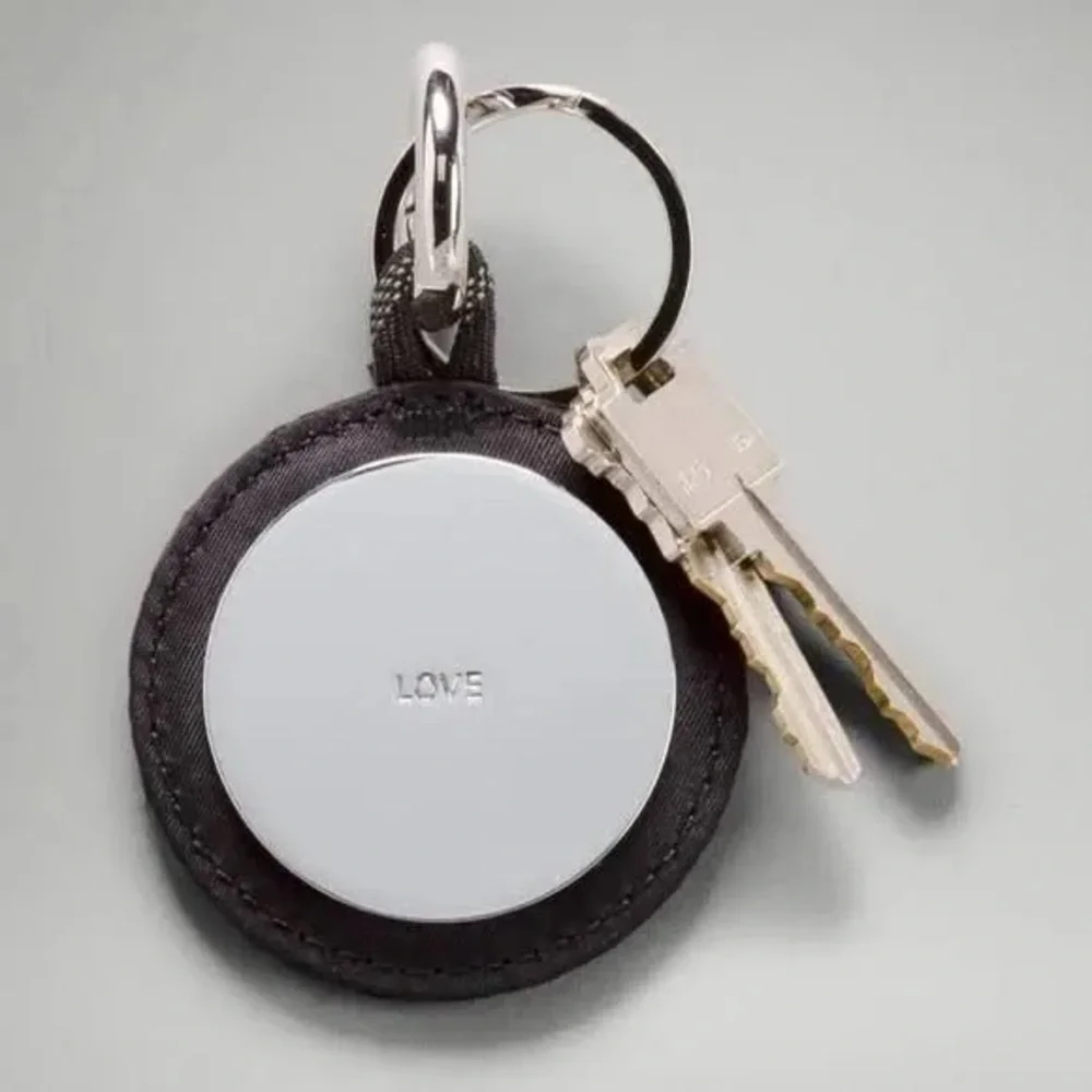 Lululemon Black and Silver Logo Bag Charm & Keychain in “LOVE” NEW - Picture 4 of 9